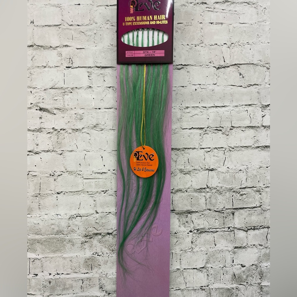 5 pks (50 pc) 22” I-tip human hair extension Green nwt